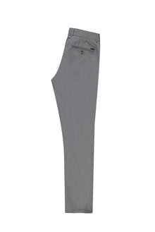 Orta Gri Slim Fit Dar Kesim Likral? Kanvas / Chino Pantolon-Abdullah Ki??l?