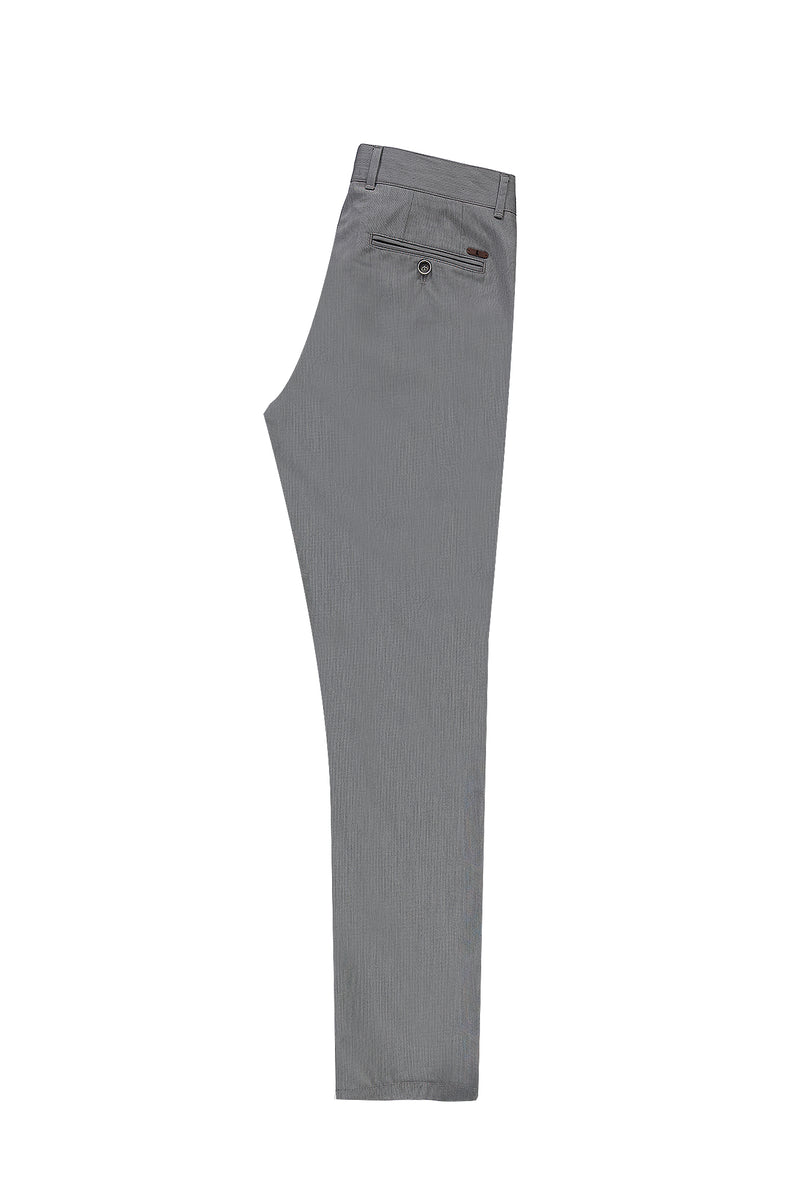 Orta Gri Slim Fit Dar Kesim Likralı Kanvas / Chino Pantolon