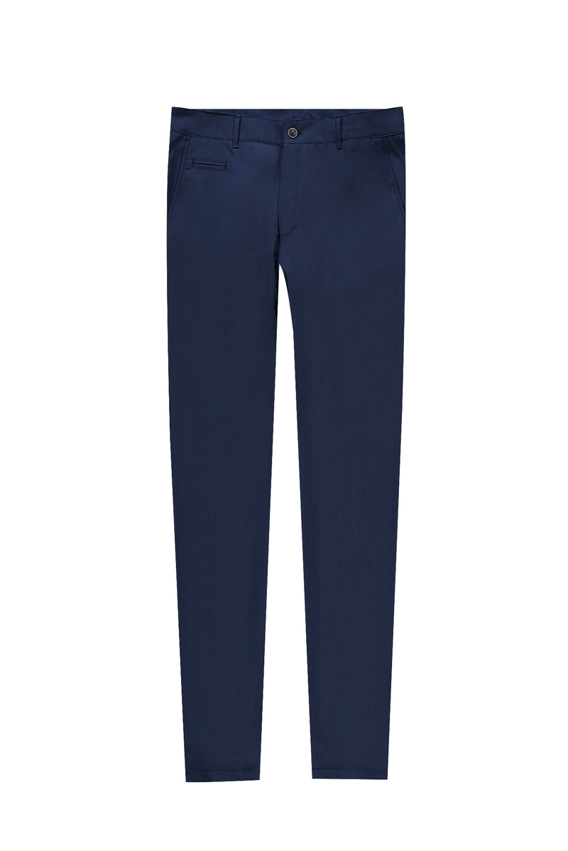 Koyu Lacivert Relax Fit Rahat Kesim Likralı Kanvas / Chino Pantolon