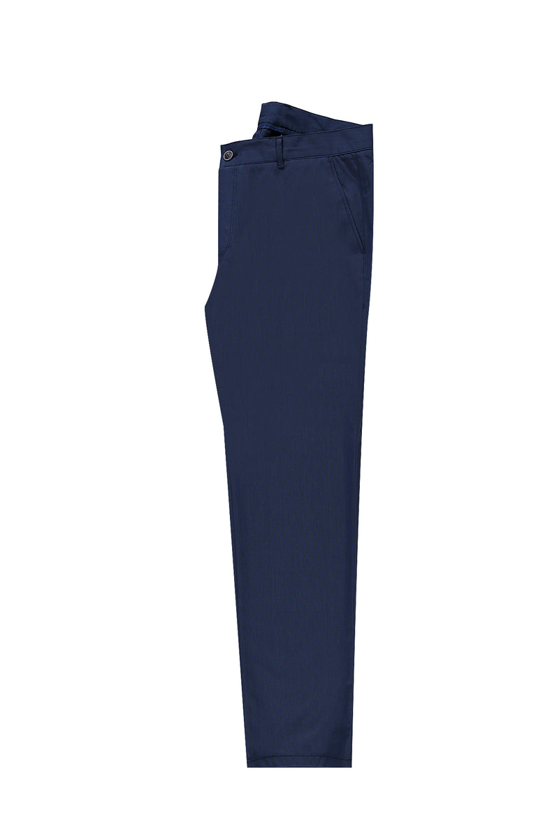 Koyu Lacivert Relax Fit Rahat Kesim Likralı Kanvas / Chino Pantolon