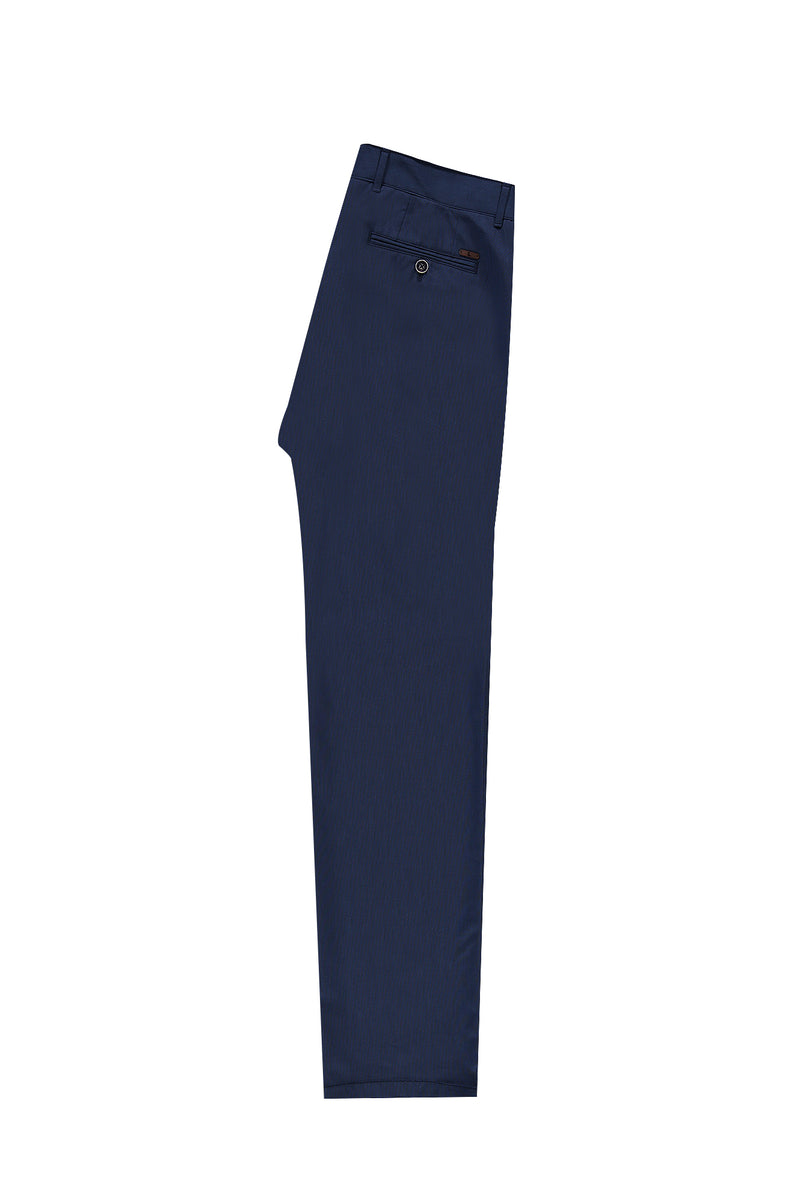 Koyu Lacivert Relax Fit Rahat Kesim Likralı Kanvas / Chino Pantolon
