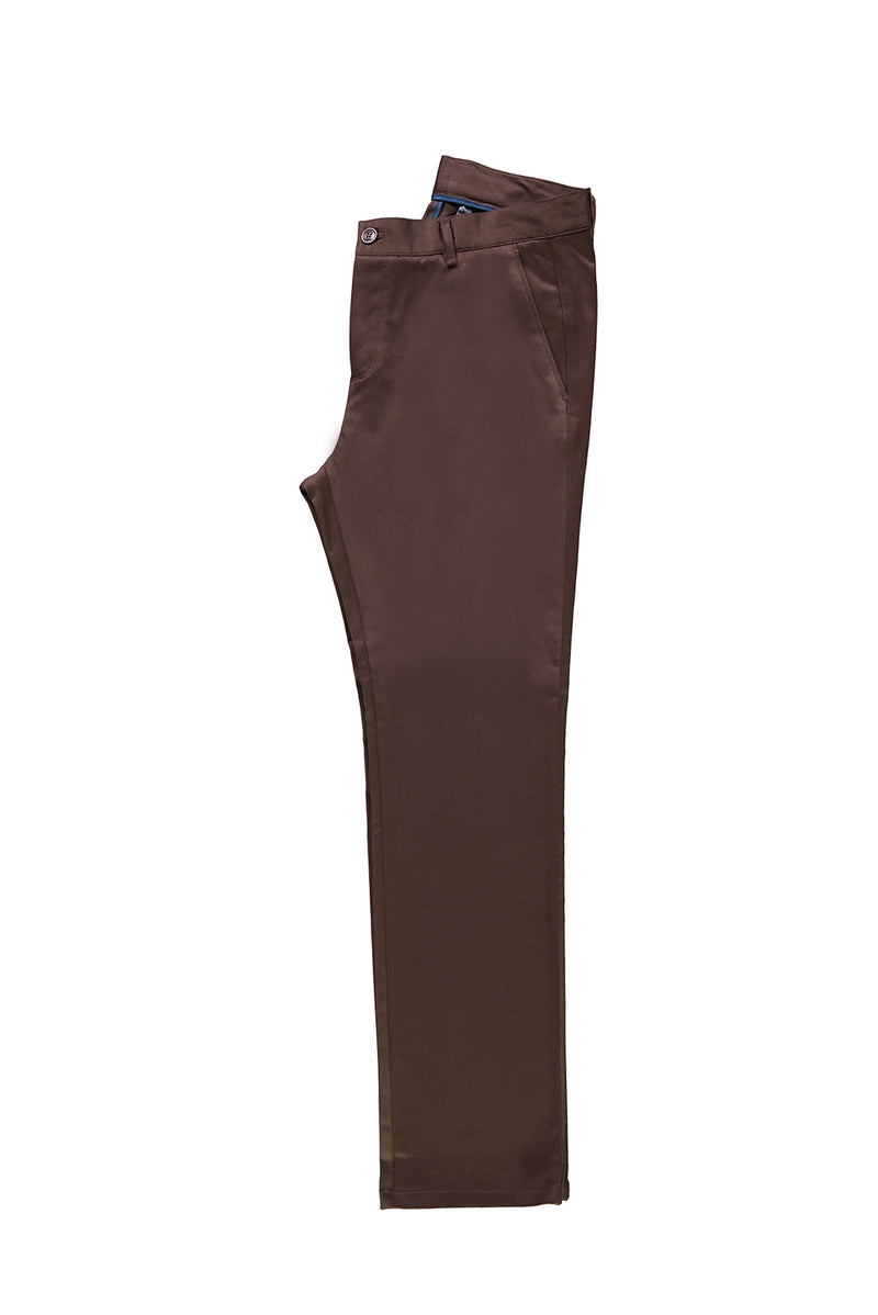 Koyu Kahve Relax Fit Rahat Kesim Likralı Kanvas / Chino Pantolon