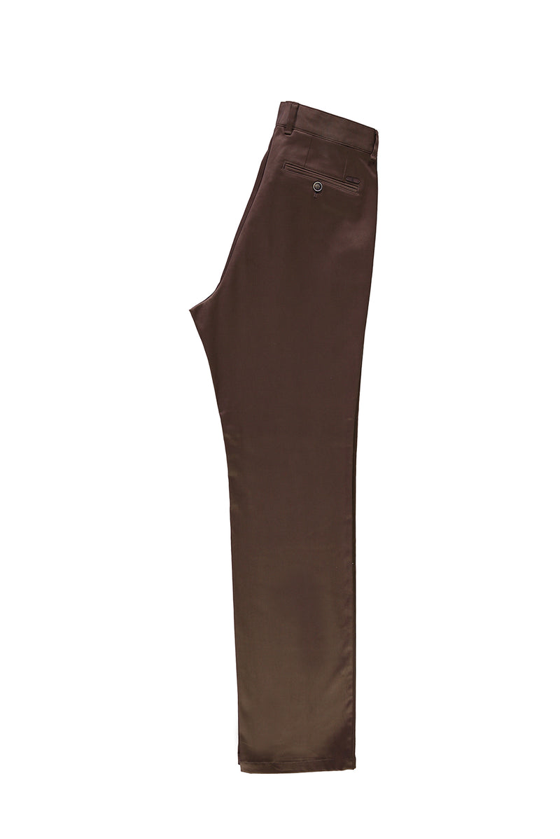 Koyu Kahve Relax Fit Rahat Kesim Likralı Kanvas / Chino Pantolon