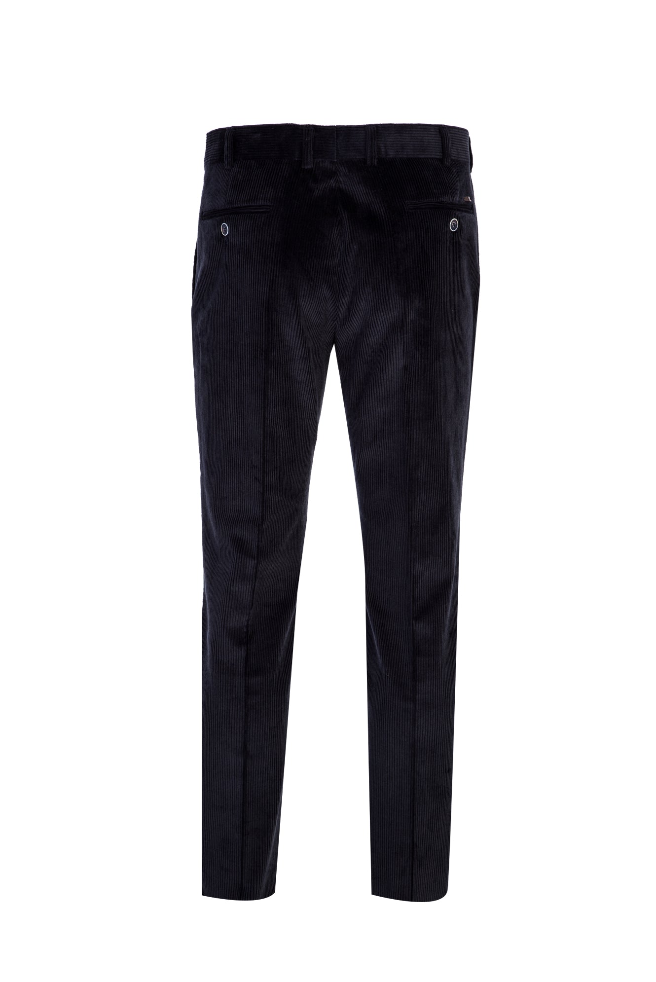 Koyu Lacivert Regular Fit Likralı Kadife Pantolon