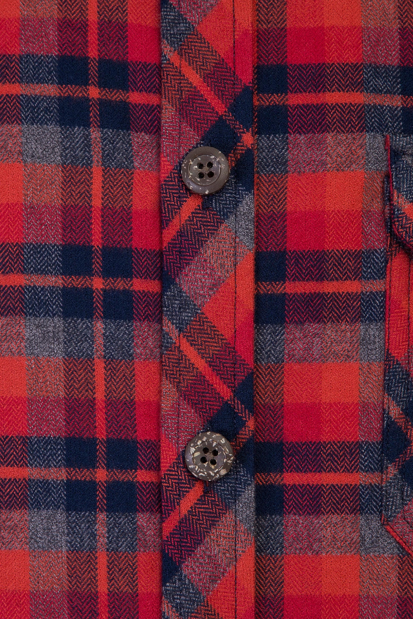 Orta Turuncu Uzun Kol Regular Fit Ekose Pamuk Gömlek