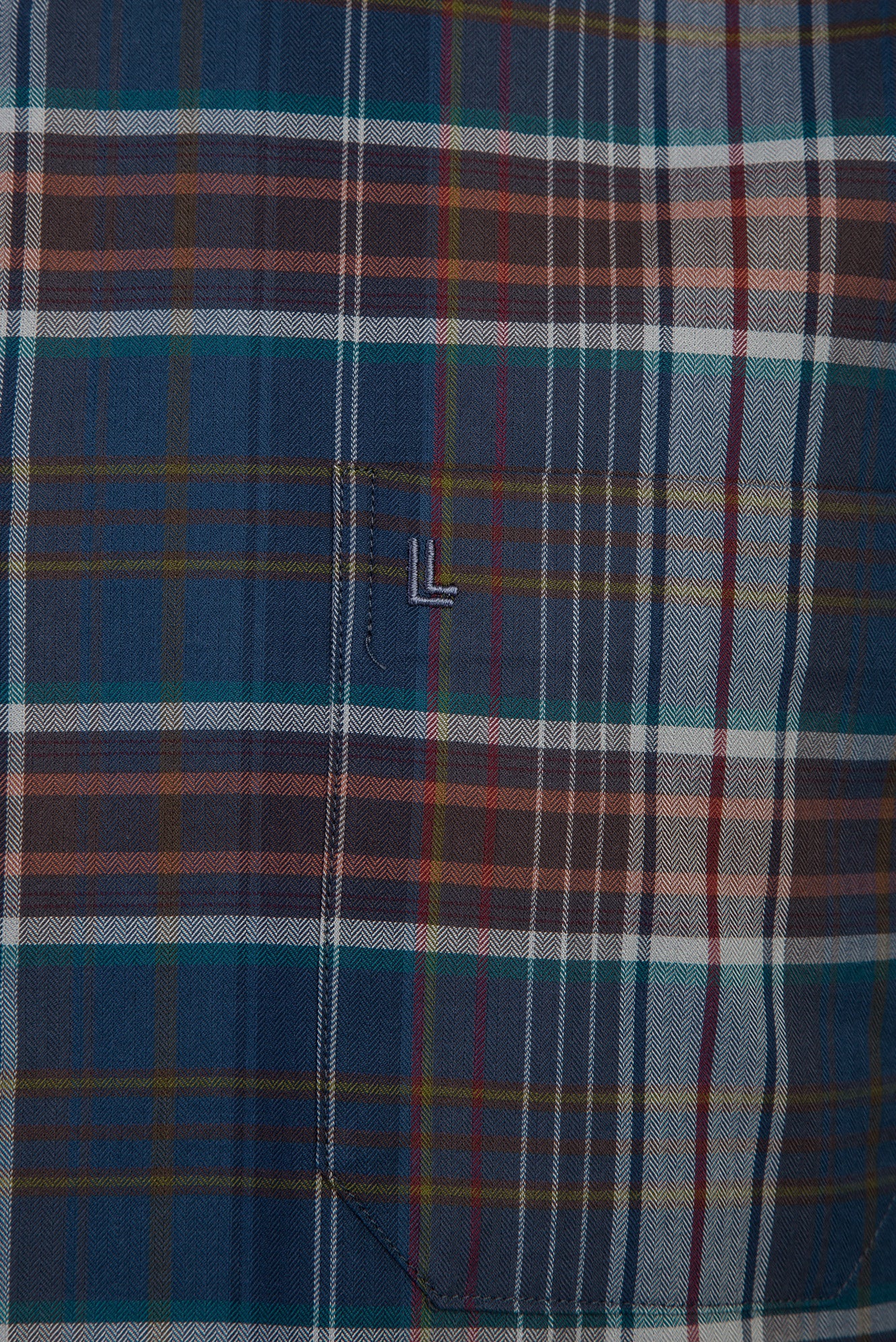 Koyu Mavi  Uzun Kol Regular Fit Ekose Pamuk Gömlek