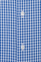 Koyu Mavi  Uzun Kol Regular Fit Kareli Pamuk Gömlek