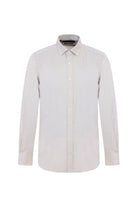 Açık Bej Uzun Kol Slim Fit Dar Kesim Pamuk Gömlek