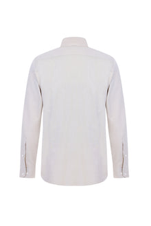Açık Bej Uzun Kol Slim Fit Dar Kesim Pamuk Gömlek
