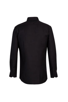 Siyah Uzun Kol Slim Fit Dar Kesim Klasik Desenli Pamuk Gömlek-Abdullah Ki??l?