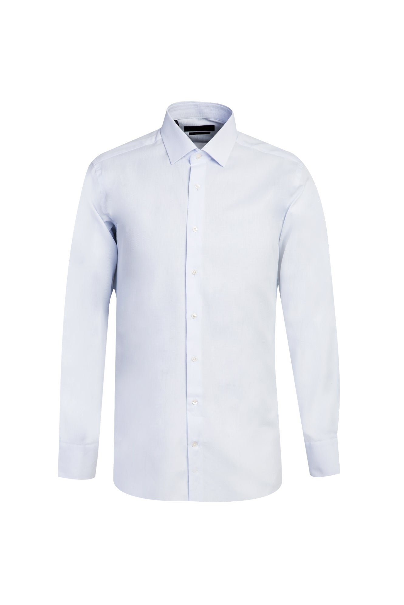 Beyaz Uzun Kol Slim Fit Dar Kesim Desenli Pamuk Gömlek