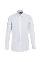 Beyaz Uzun Kol Slim Fit Dar Kesim Klasik Desenli Pamuk Gömlek