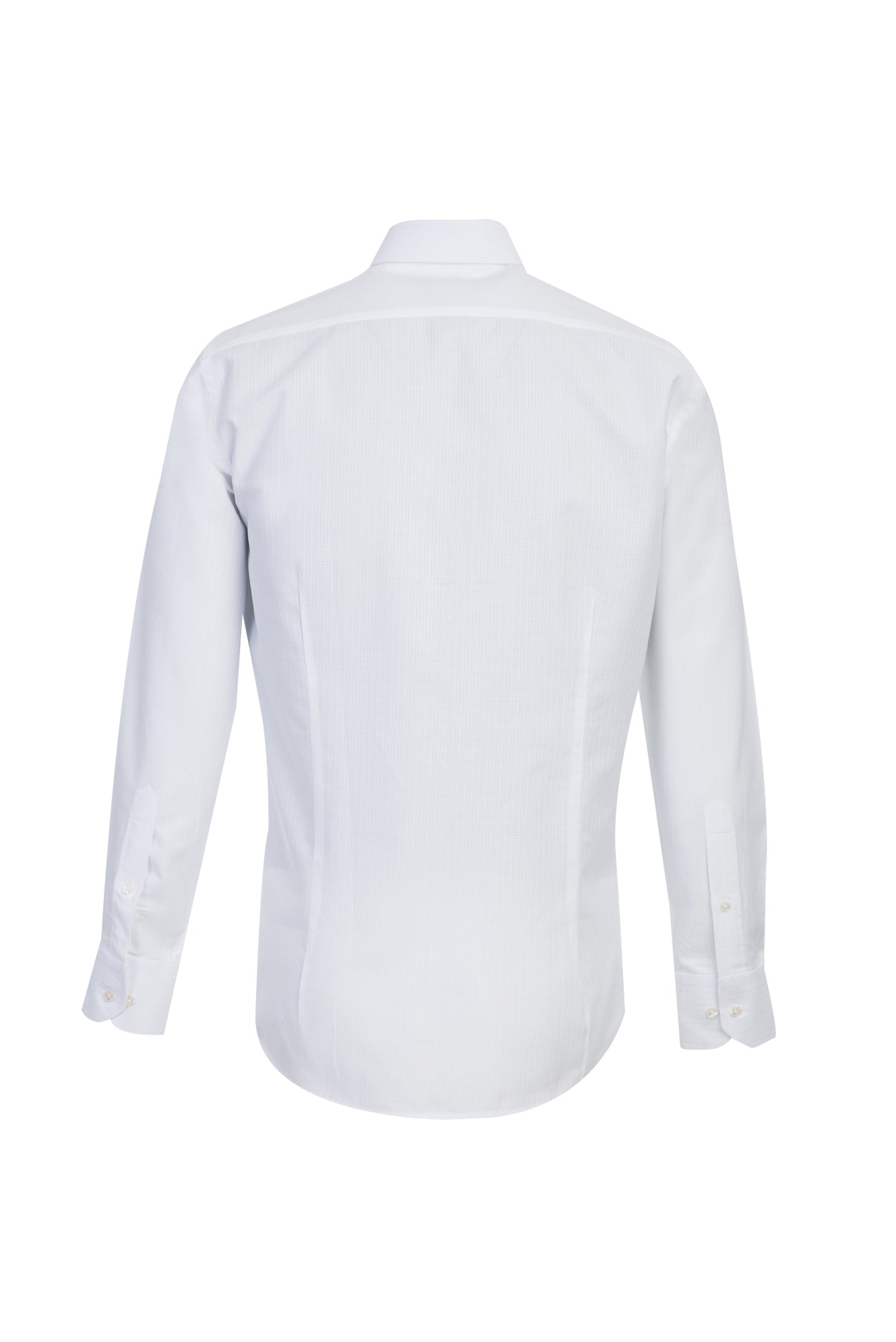 Beyaz Uzun Kol Slim Fit Dar Kesim Klasik Desenli Pamuk Gömlek