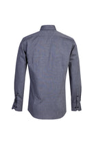 Orta Gri Uzun Kol Desenli Slim Fit Dar Kesim Pamuk Gömlek-Abdullah Ki??l?