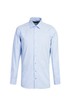 Açık Mavi Uzun Kol Slim Fit Dar Kesim Klasik Desenli Pamuk Gömlek