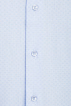 Açık Mavi Uzun Kol Slim Fit Dar Kesim Klasik Desenli Pamuk Gömlek