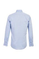 Açık Mavi Uzun Kol Slim Fit Dar Kesim Klasik Desenli Pamuk Gömlek