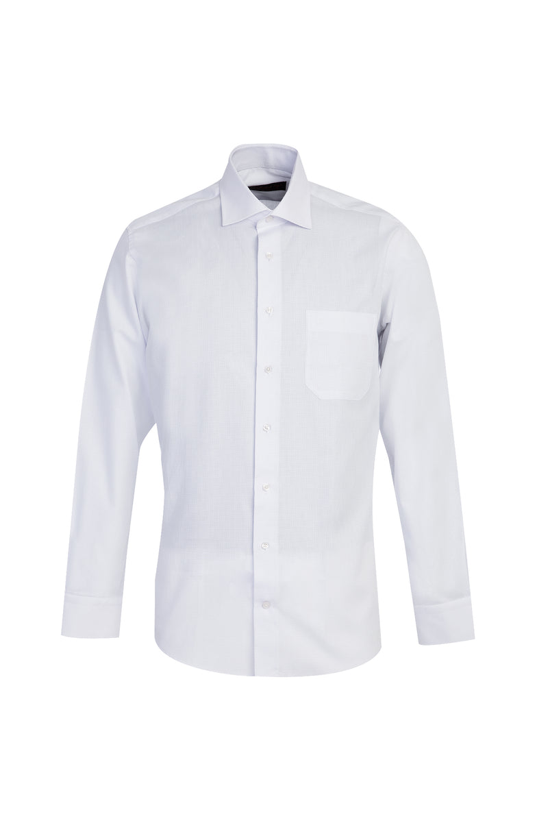 Beyaz Uzun Kol Klasik Pamuk Gömlek