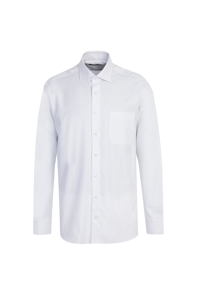 Beyaz Uzun Kol Klasik Pamuk Gömlek