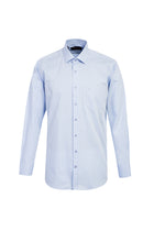 Açık Mavi Uzun Kol Klasik Desenli Pamuk Gömlek