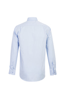 Açık Mavi Uzun Kol Klasik Desenli Pamuk Gömlek