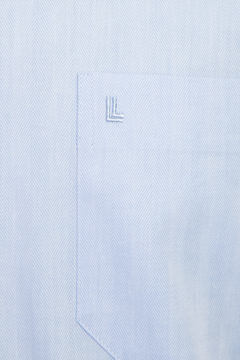 Açık Mavi Uzun Kol Klasik Desenli Pamuk Gömlek