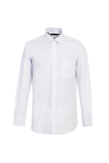 Beyaz Uzun Kol Klasik Desenli Pamuk Gömlek