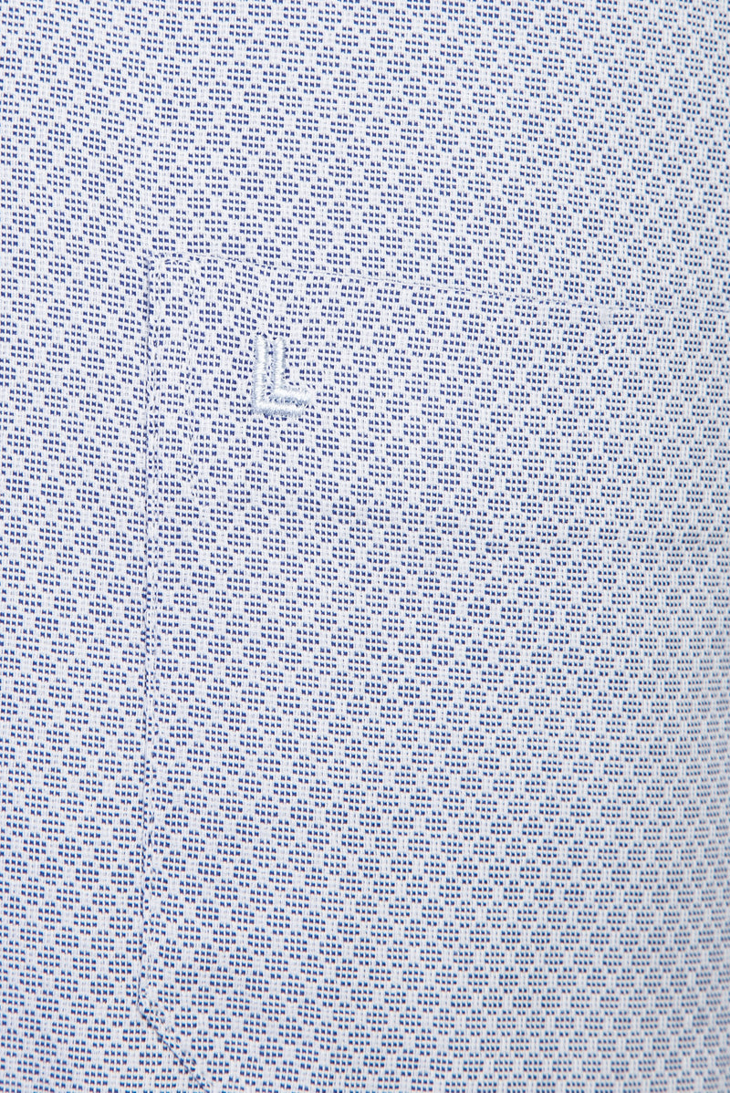 Koyu Mavi  Uzun Kol Klasik Desenli Pamuk Gömlek