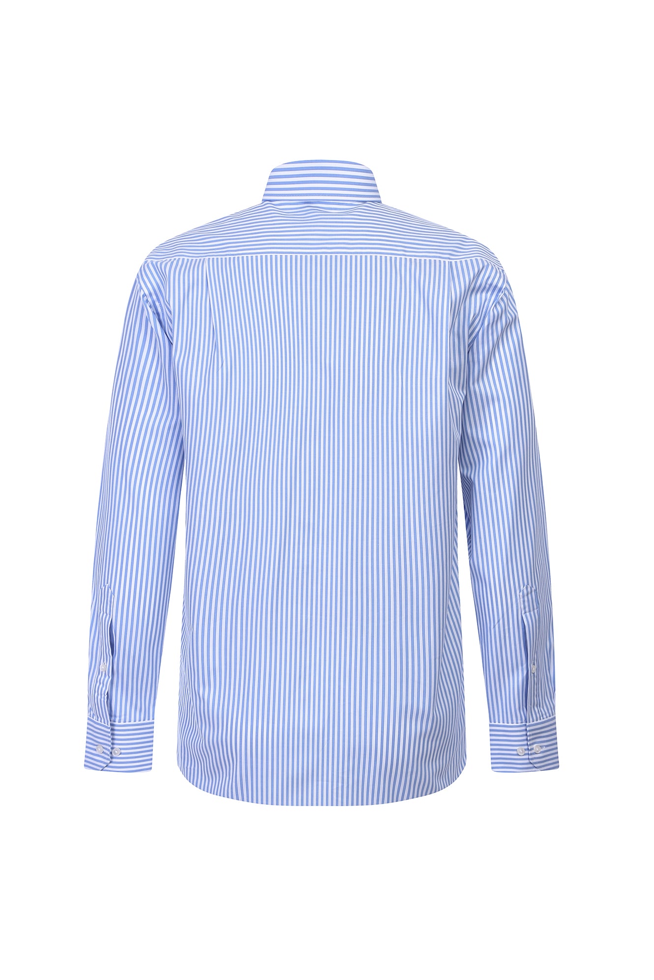 Koyu Mavi  Uzun Kol Regular Fit Çizgili Pamuk Gömlek