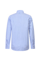 Koyu Mavi  Uzun Kol Regular Fit Çizgili Pamuk Gömlek