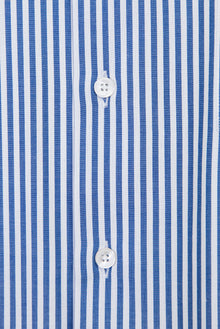 Koyu Mavi  Uzun Kol Regular Fit Çizgili Pamuk Gömlek