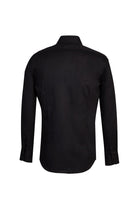 Siyah Uzun Kol Slim Fit Dar Kesim Klasik Non Iron Saten Pamuk Gömlek