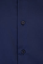 Koyu Lacivert Uzun Kol Slim Fit Dar Kesim Klasik Non Iron Saten Pamuk Gömlek