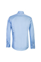 Açık Mavi Uzun Kol Slim Fit Dar Kesim Klasik Non Iron Saten Pamuk Gömlek