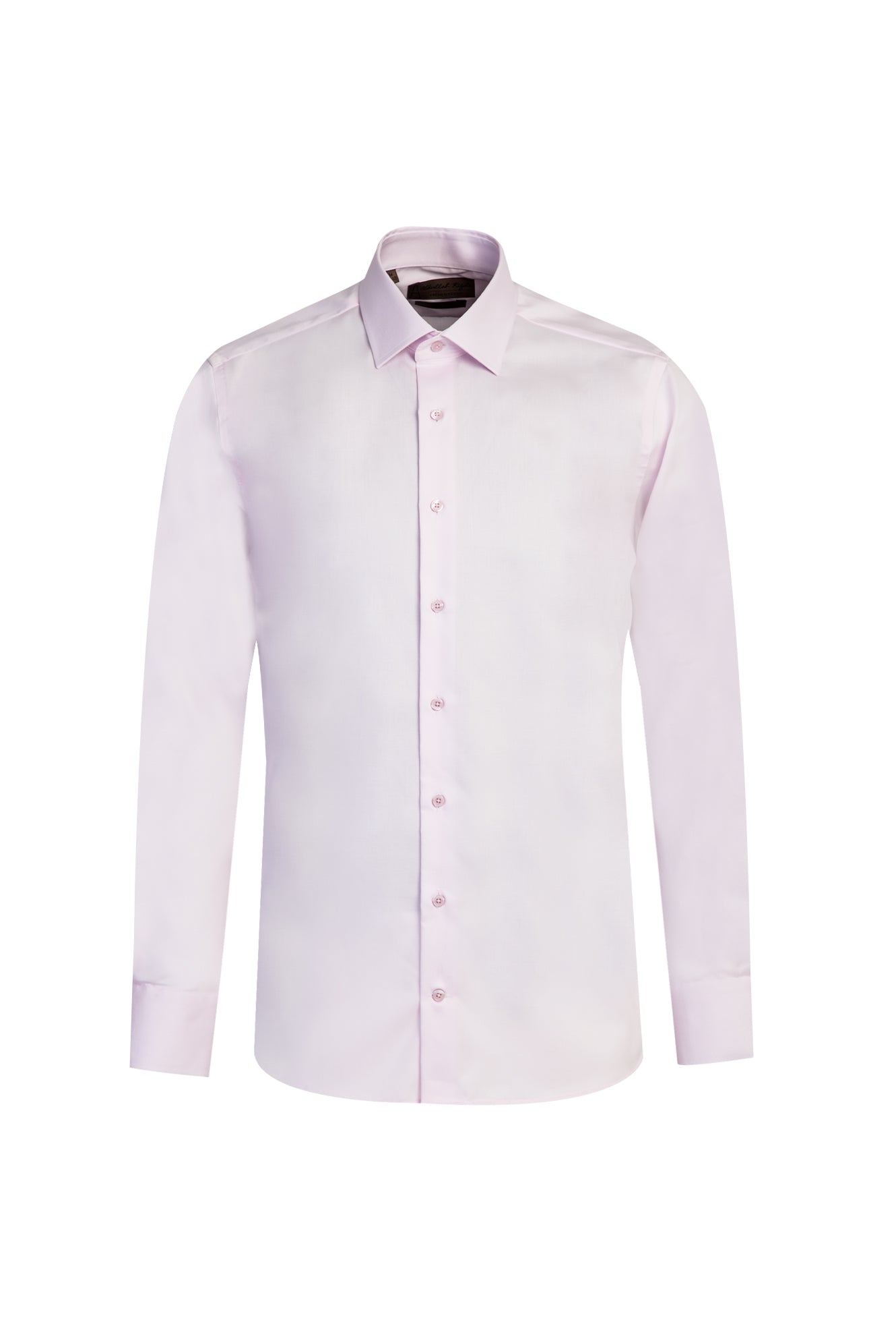 Toz Pembe Uzun Kol Slim Fit Dar Kesim Klasik Non Iron Saten Pamuk Gömlek