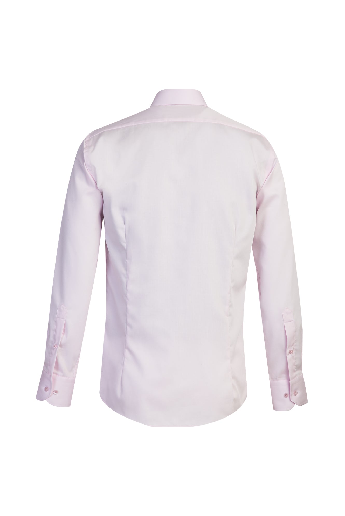 Toz Pembe Uzun Kol Slim Fit Dar Kesim Klasik Non Iron Saten Pamuk Gömlek