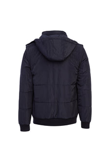 Koyu Lacivert Kapüşonlu Spor Mont