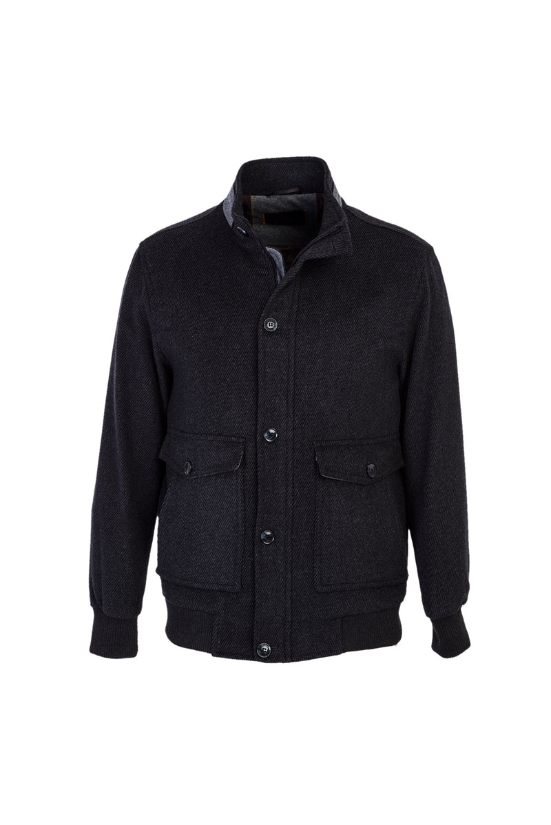 Koyu Marengo Yünlü Kaban