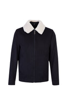 Koyu Antrasit Kürk Yaka Yünlü Mont