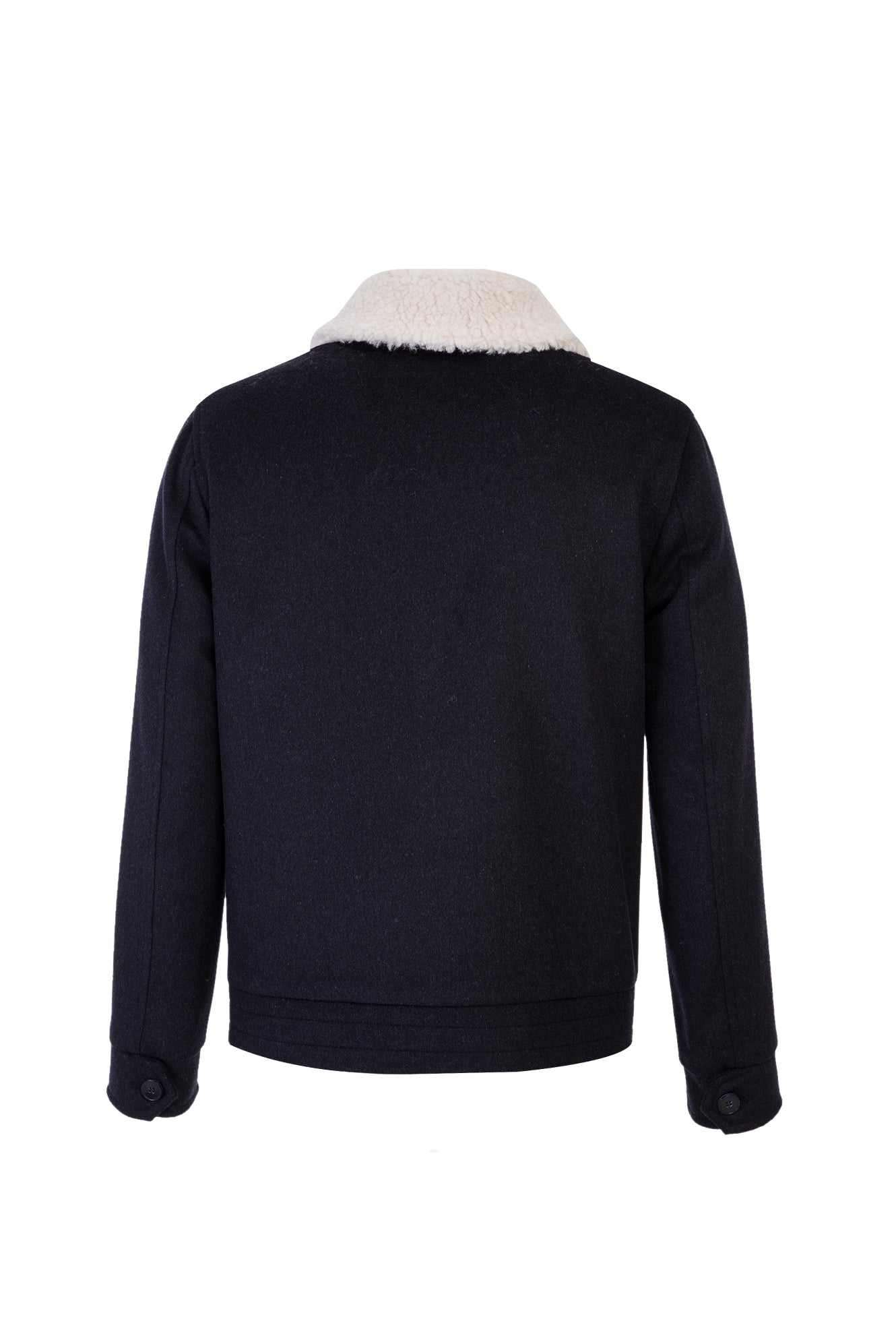 Koyu Antrasit Kürk Yaka Yünlü Mont