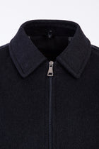 Koyu Antrasit Kürk Yaka Yünlü Mont