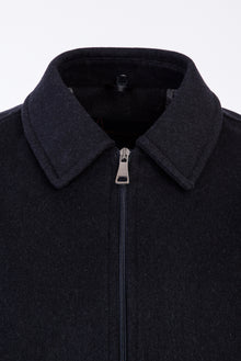 Koyu Antrasit Kürk Yaka Yünlü Mont