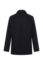 Siyah Slim Fit Dar Kesim Yün Kaban