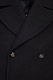 Siyah Slim Fit Dar Kesim Yün Kaban