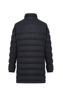 Orta Gri Dik Yaka Yünlü Kaban