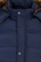 Orta Lacivert Kapüşonlu Spor Kaban