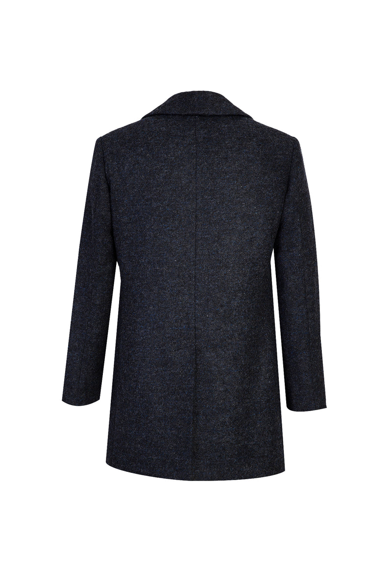 Koyu Mavi  Yünlü Kaban