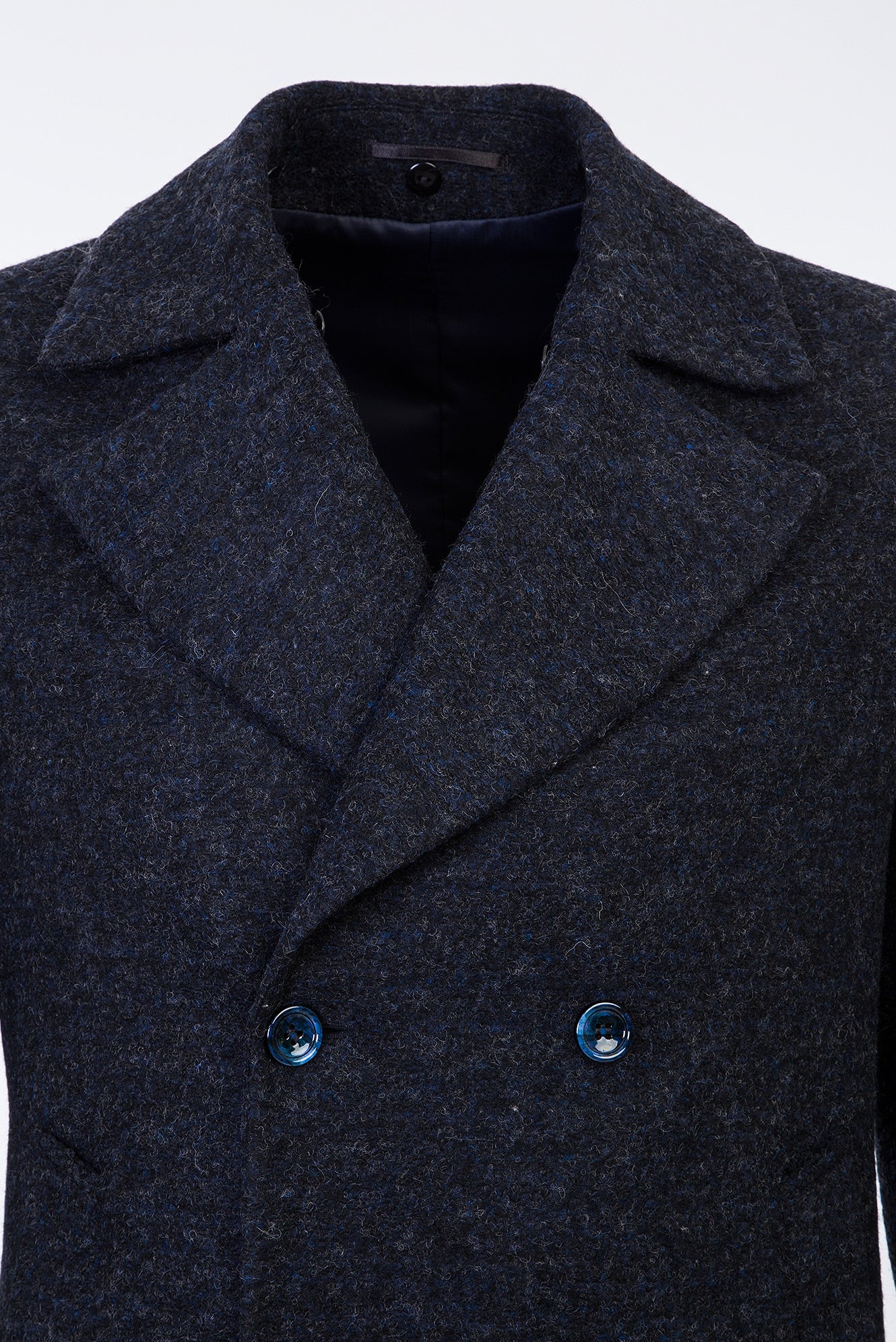 Koyu Mavi  Yünlü Kaban