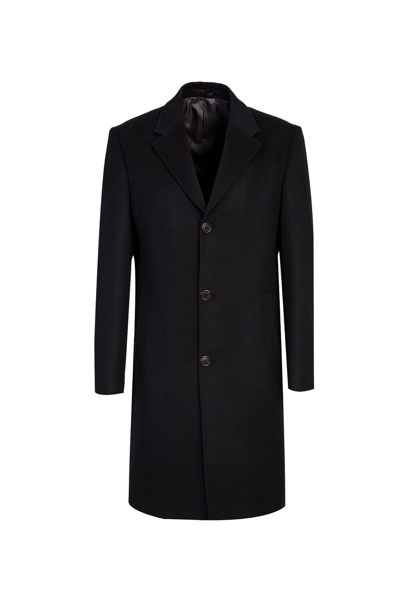 Açık Siyah Yünlü Palto