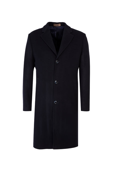 Koyu Lacivert Kaşmir Palto